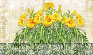 Beton grunge duvarında güzel bir çiçek kompozisyonu. Çiçek arkaplan. Duvar kağıdı, duvar kağıdı, duvar kağıdı, kart, kartpostal tasarımı.