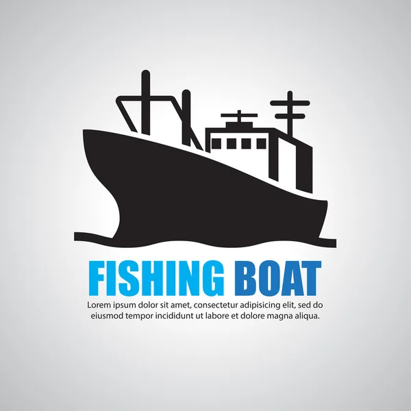 Fishing boat sign symbol icon — Stock Vector