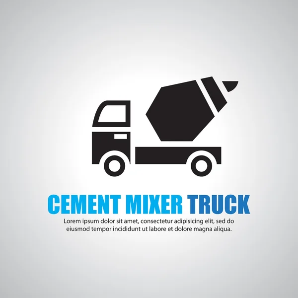 시멘트 믹서 트럭, 기호 — 스톡 벡터