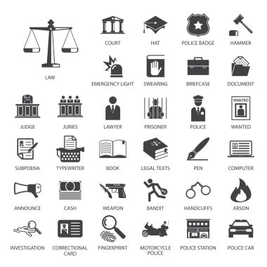 Hukuk ve polis Icon set