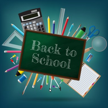 Okul arka planına, vektör illüstrasyonuna