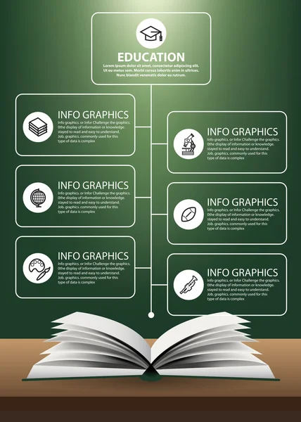Edukacja infographic, ilustracji wektorowych — Wektor stockowy