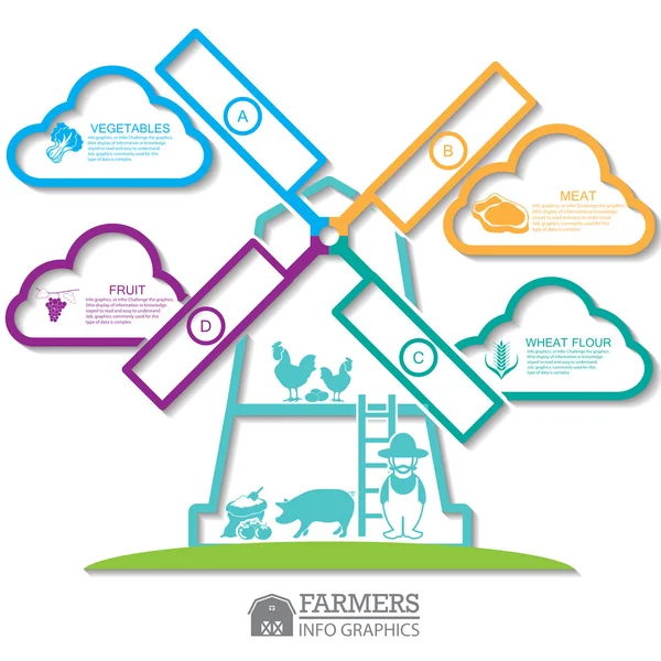 Infographic elemek. Farm — Stock Vector