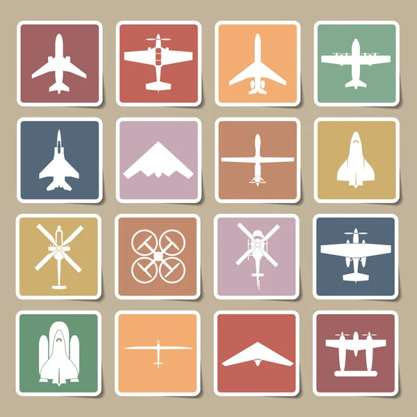 Airplane icons set — Stock Vector