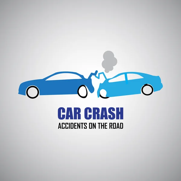 Ícones de acidente de carro e acidentes — Vetor de Stock