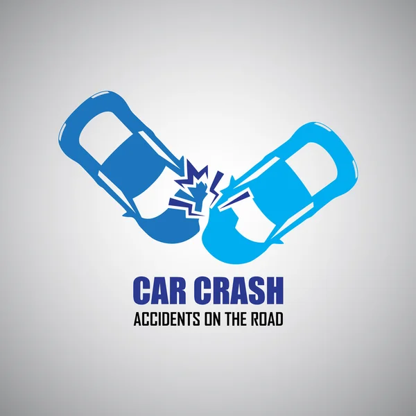 Accidente de coche y accidentes iconos — Vector de stock