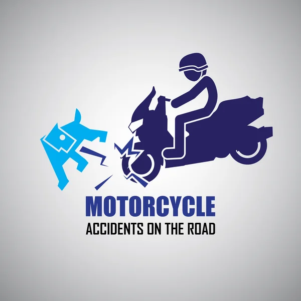 Accidente de motocicleta y accidentes iconos — Archivo Imágenes Vectoriales