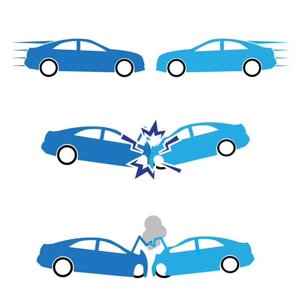 Accidente de coche y accidentes — Archivo Imágenes Vectoriales