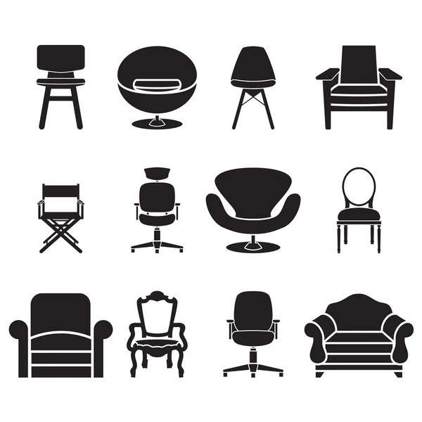 Stuhl und Sofa Vektor Set — Stockvektor