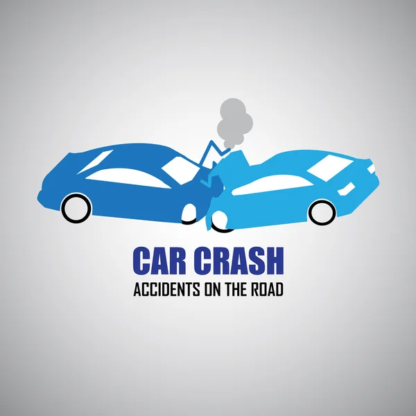 Accidente de coche y accidentes iconos — Vector de stock