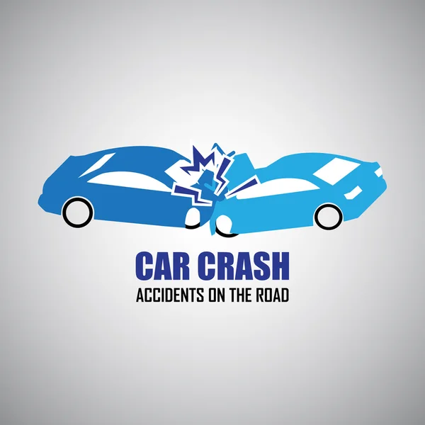 Bil krasch och olyckor ikoner — Stock vektor