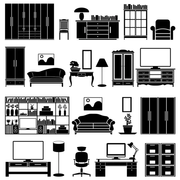 Furniture vector set — Stock Vector