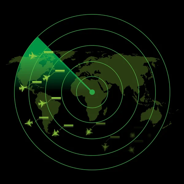 Radar de control aéreo — Archivo Imágenes Vectoriales