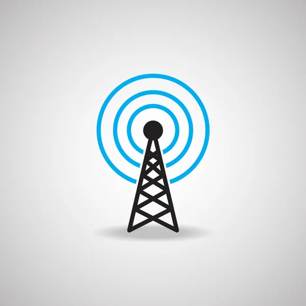 Antenne satelliet schotel en technologie pictogram — Stockvector