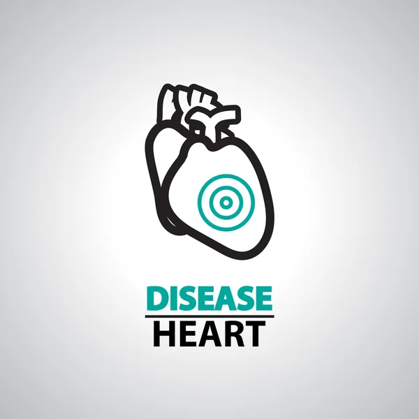 Icono y símbolo de insuficiencia cardíaca — Archivo Imágenes Vectoriales