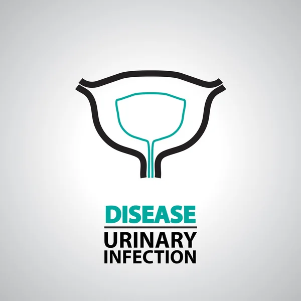 Icono y símbolo de infección urinaria — Vector de stock