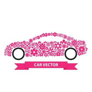 Çiçek Araba vektörü