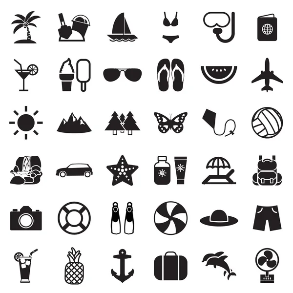 Iconos de verano — Vector de stock