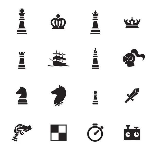 Ícones de xadrez. Vetor —  Vetores de Stock