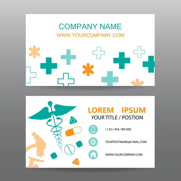 Business card vektor bakgrund, sjukhus personal — Stock vektor