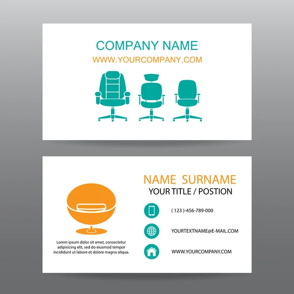 Business card vektor bakgrund, Home Office — Stock vektor