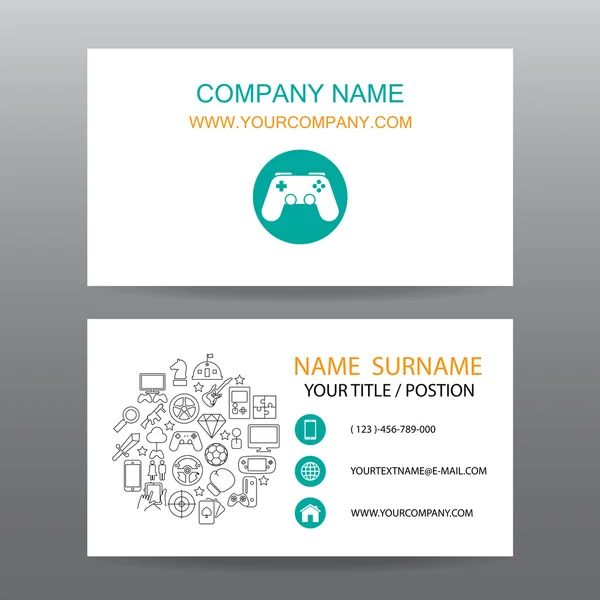 Business card vektor bakgrund, gamer — Stock vektor