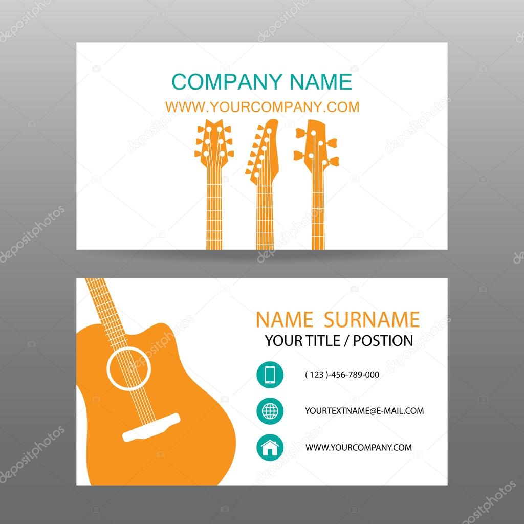 Business Card Vector Background Musician Stock Vector C Bitontawan02