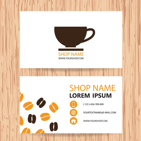 Business card vektor bakgrund, Coffee shop — Stock vektor