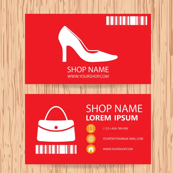 Business card vektor bakgrund, Kvinna Fashion Store — Stock vektor