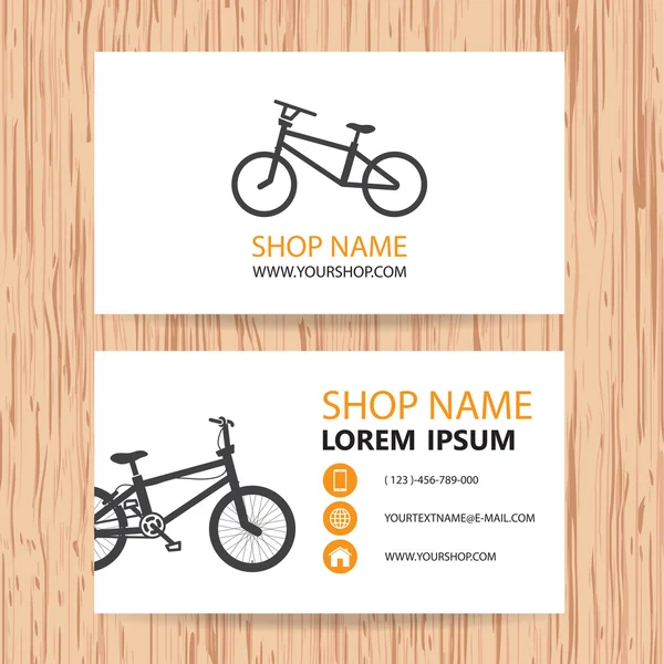 Business card vektor bakgrund, cykelaffär — Stock vektor