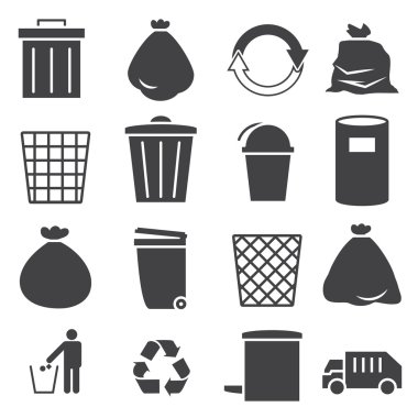 çöp tenekesi Icon set