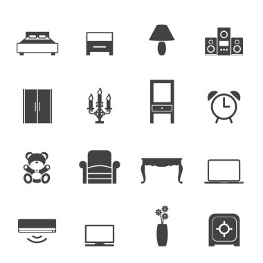 Yatak odası Icon set