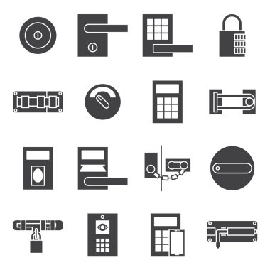 Kapı kilitleri Icon set
