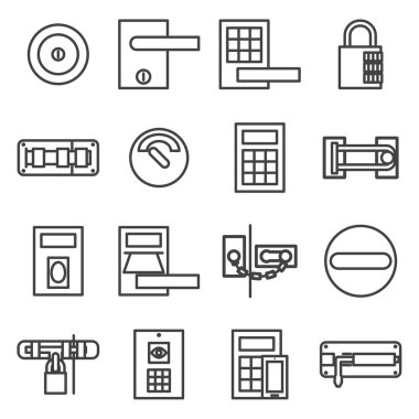 Kapı kilitleri Icon set