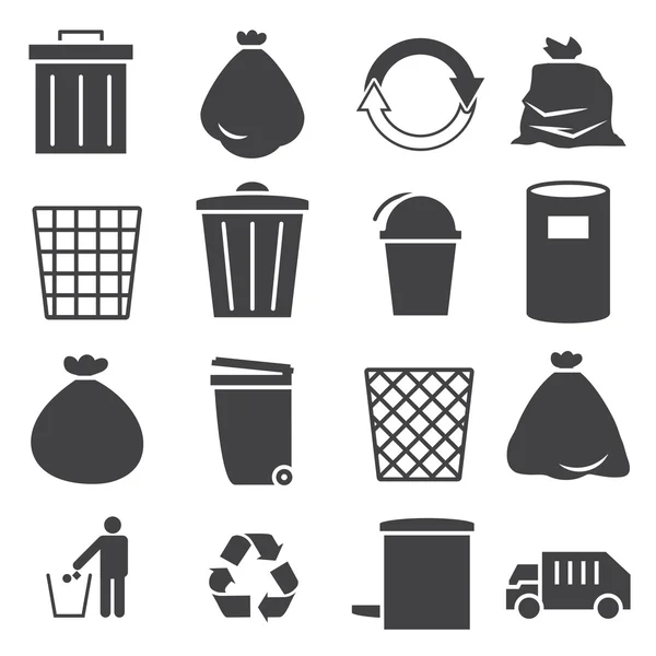 Trashcan icon set — Stock Vector