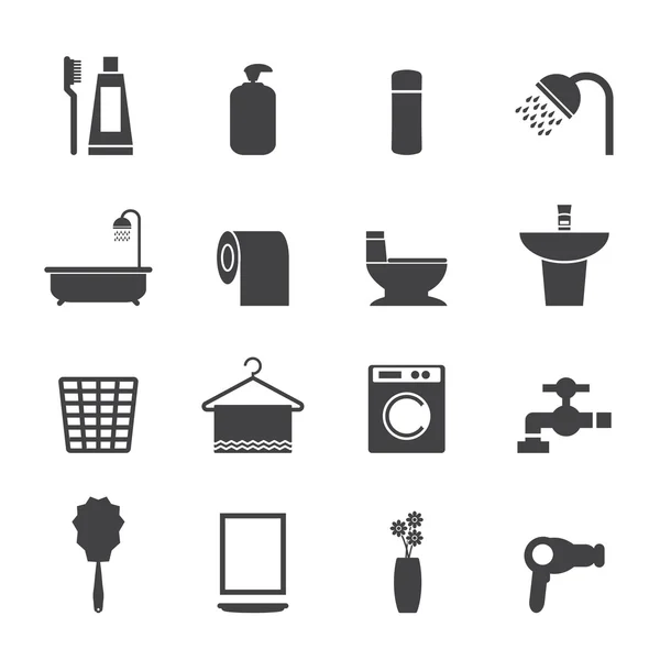 Bathroom icons set — Stock Vector