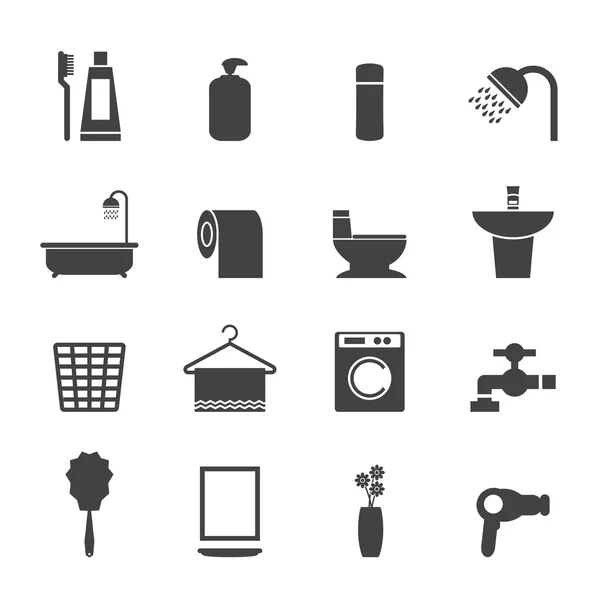 Set icone da bagno — Vettoriale Stock
