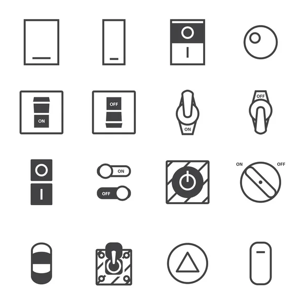 Conjunto de iconos de interruptor On Off — Archivo Imágenes Vectoriales