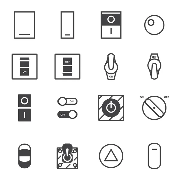 Conjunto de iconos de interruptor On Off — Vector de stock