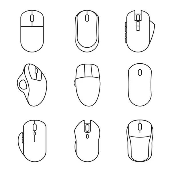 Mouse Computer  Icons  Set — Stock Vector
