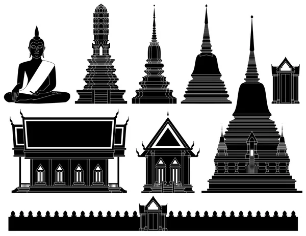 Вектор храма в Таиланде — стоковый вектор