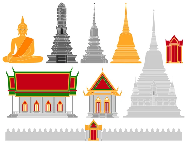 Thaïlande Temple vecteur — Image vectorielle