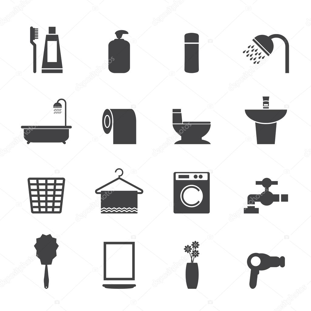 Bathroom icons set