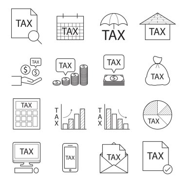 vergi simgesi, çizgi vektör