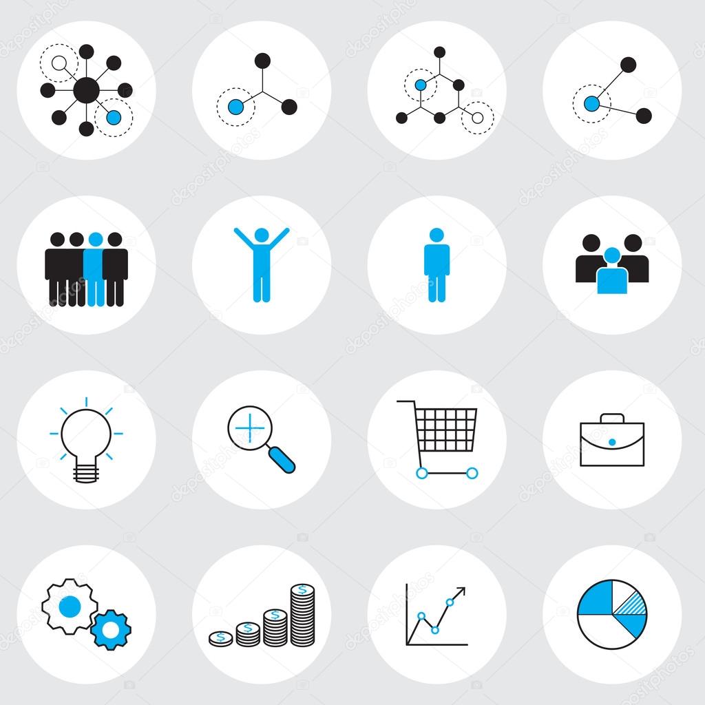 business management icons set