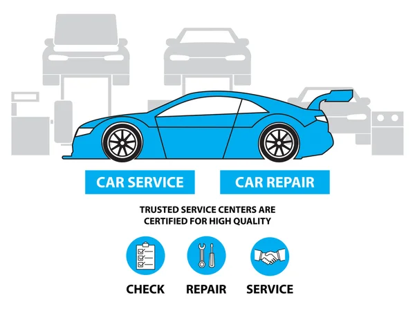 Service de voiture, bannières plates conçues pour la conception ui-ux et la conception Web — Image vectorielle