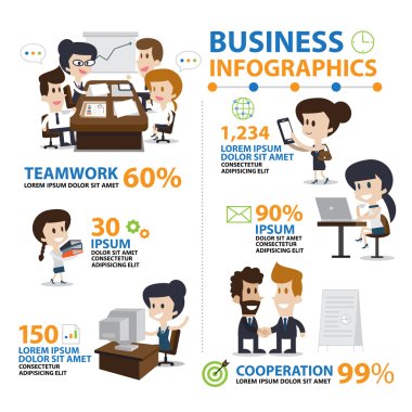 Infographic Office and Business, Lifestyle vector  