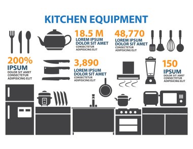 Mutfak oda simge Infographic öğeleri