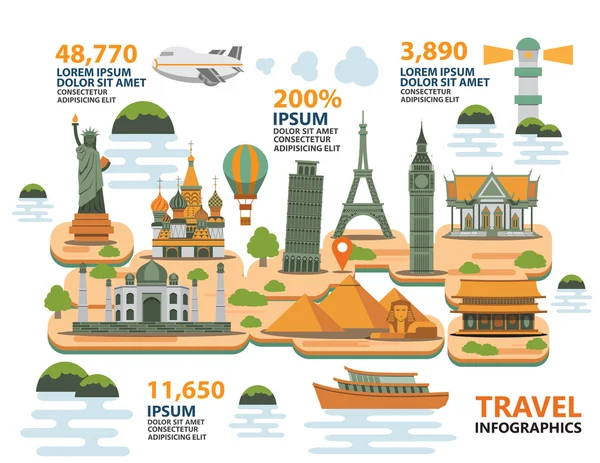 Infografía de viajes — Vector de stock