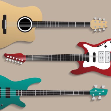 Vektör gitar set